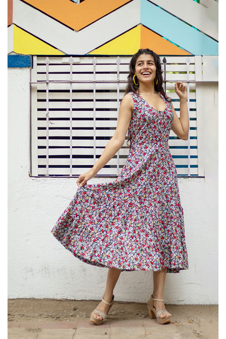 Floral Rayon tier Dress