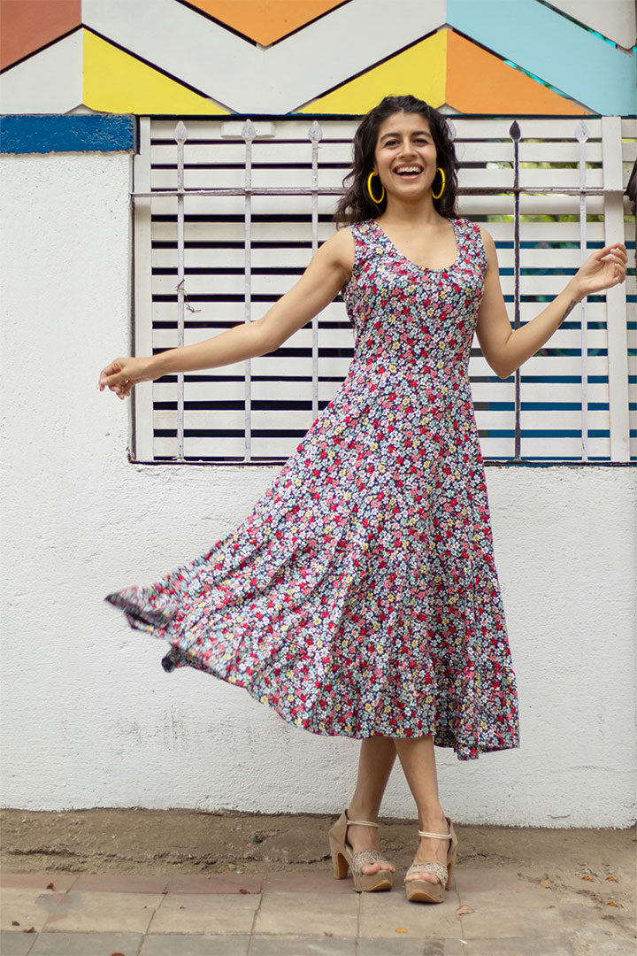 Floral Rayon tier Dress