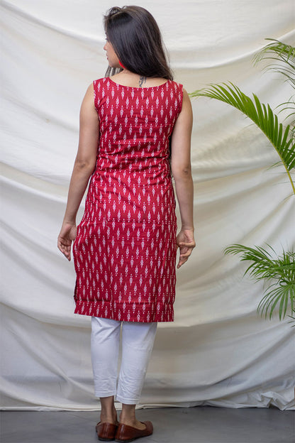 Maroon Printed Kurti