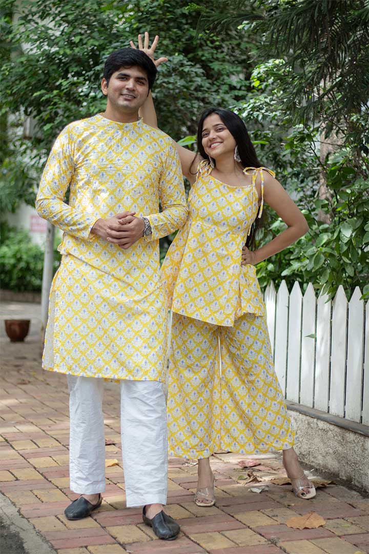 Yellow Mens Kurta