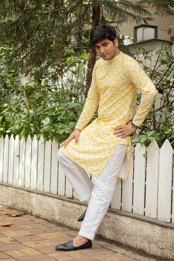 Yellow Mens Kurta