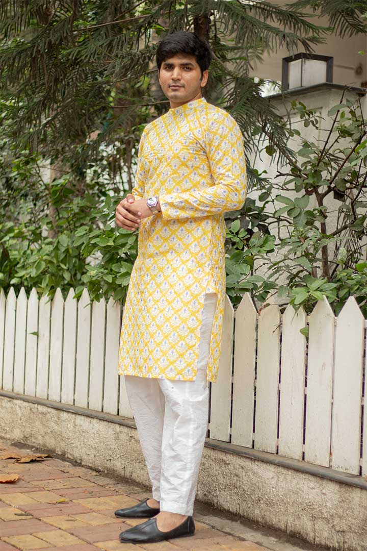 Yellow Mens Kurta