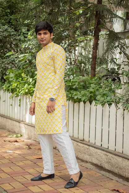 Yellow Mens Kurta