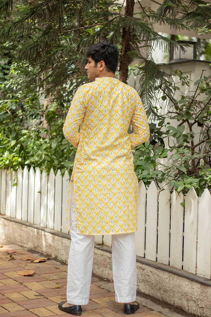 Yellow Mens Kurta