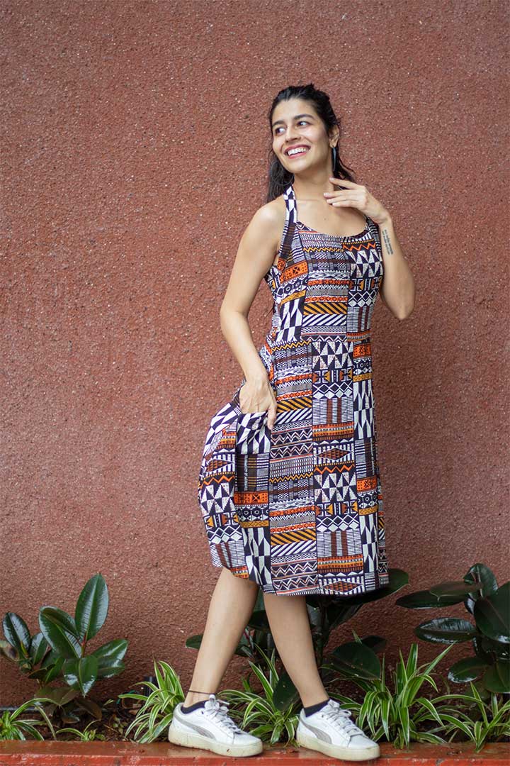 Mosaic Halter Neck Dress