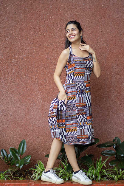 Mosaic Halter Neck Dress