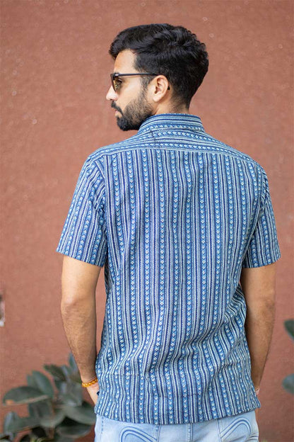 Indigo Star Mens Shirt