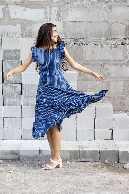 Indigo Lines Dress