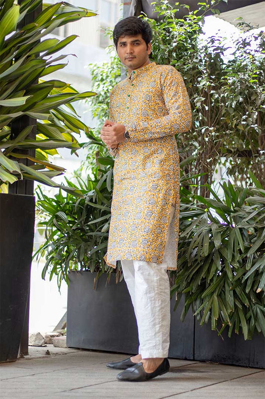 Mustered Mens Kurta