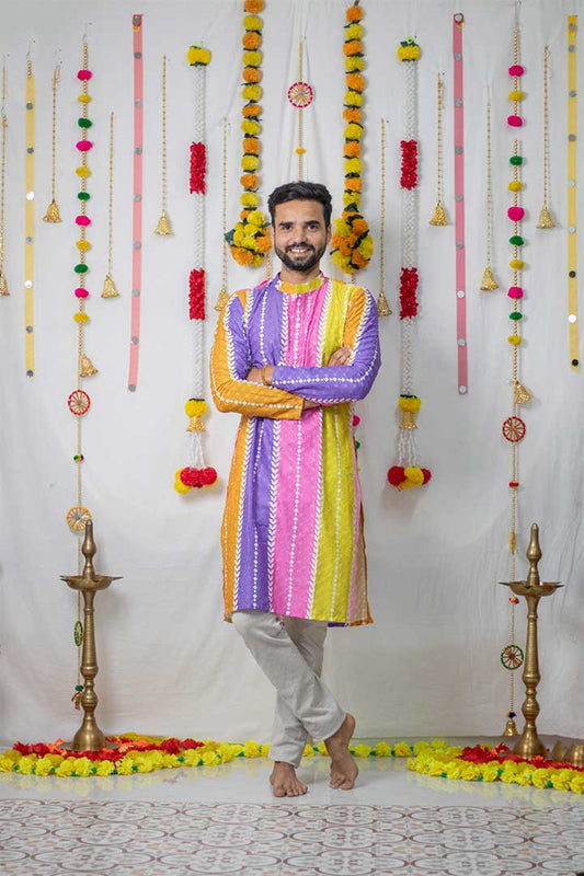 Multi Color Mens Kurta