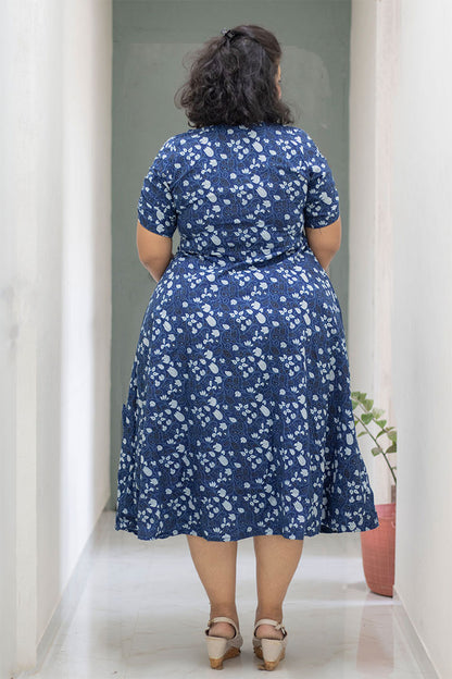 Plus Indigo Ela Sleeves Dress