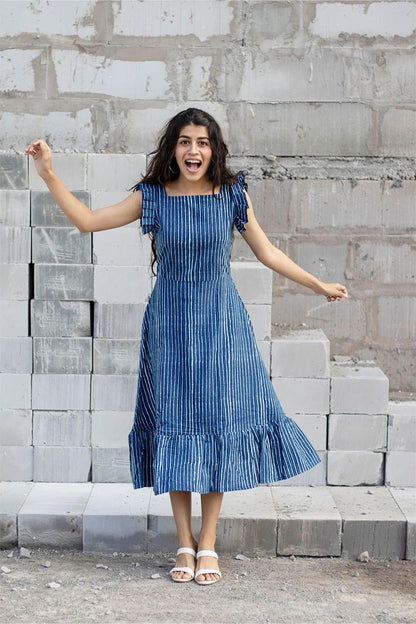 Indigo Lines Dress