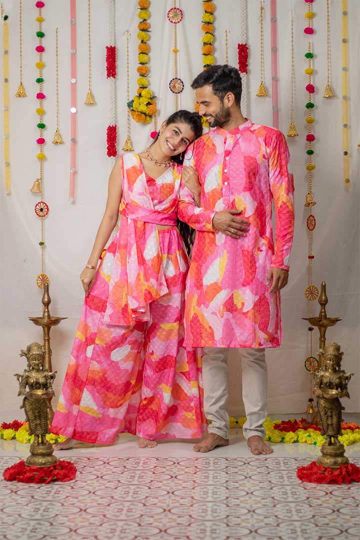 Pink Mens Kurta