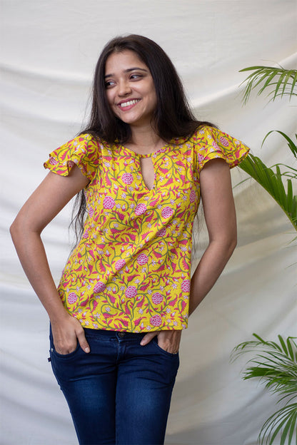 Yellow Floral Top