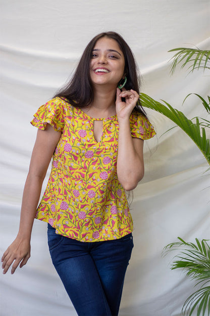 Yellow Floral Top