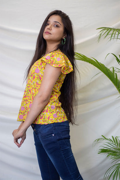 Yellow Floral Top