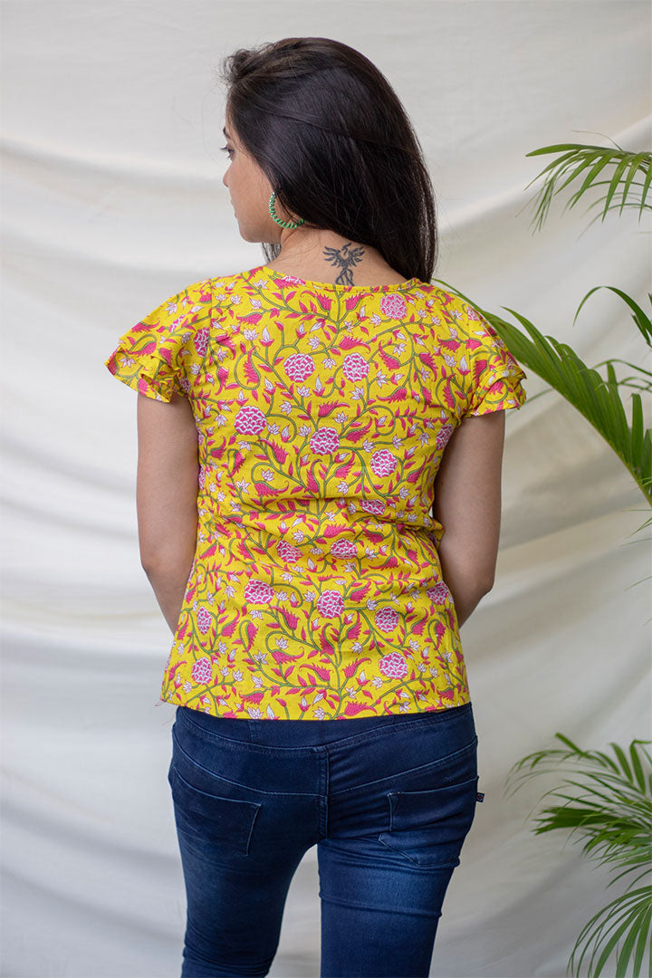 Yellow Floral Top