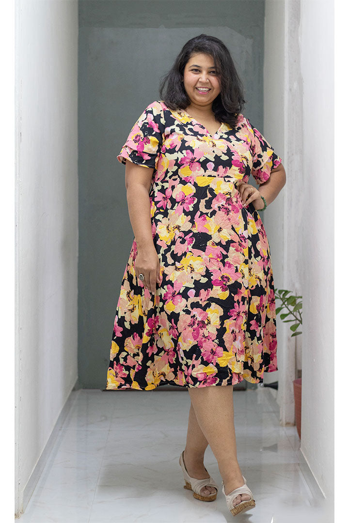 Plus Floral Print Dress