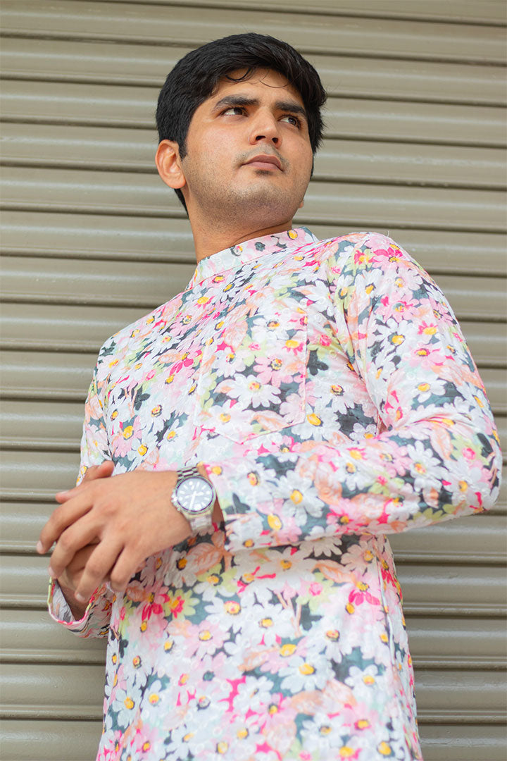 Pink Mens Kurta