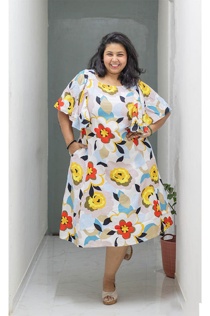 Plus Floral Butterfly Dress