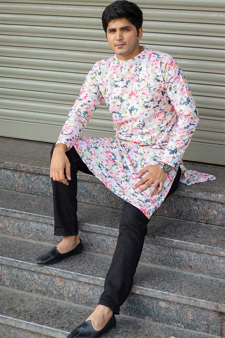 Pink Mens Kurta