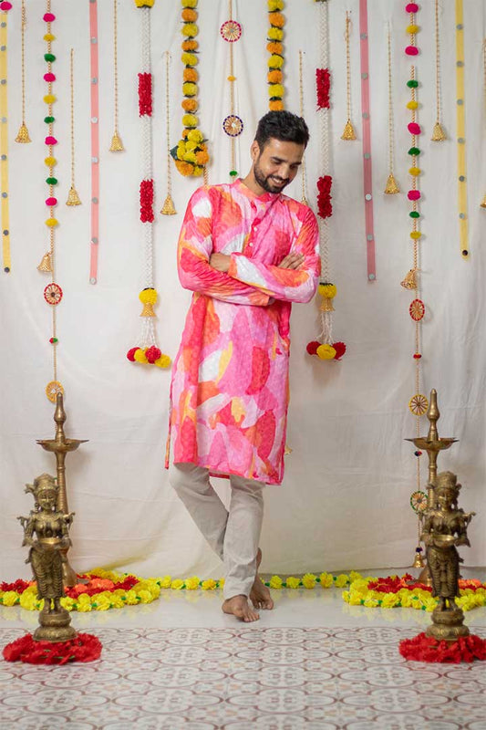 Pink Mens Kurta