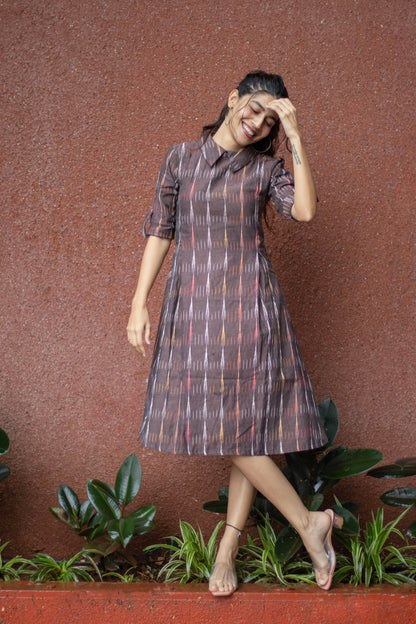 Ikhat Brown Chelsea Collar Dress