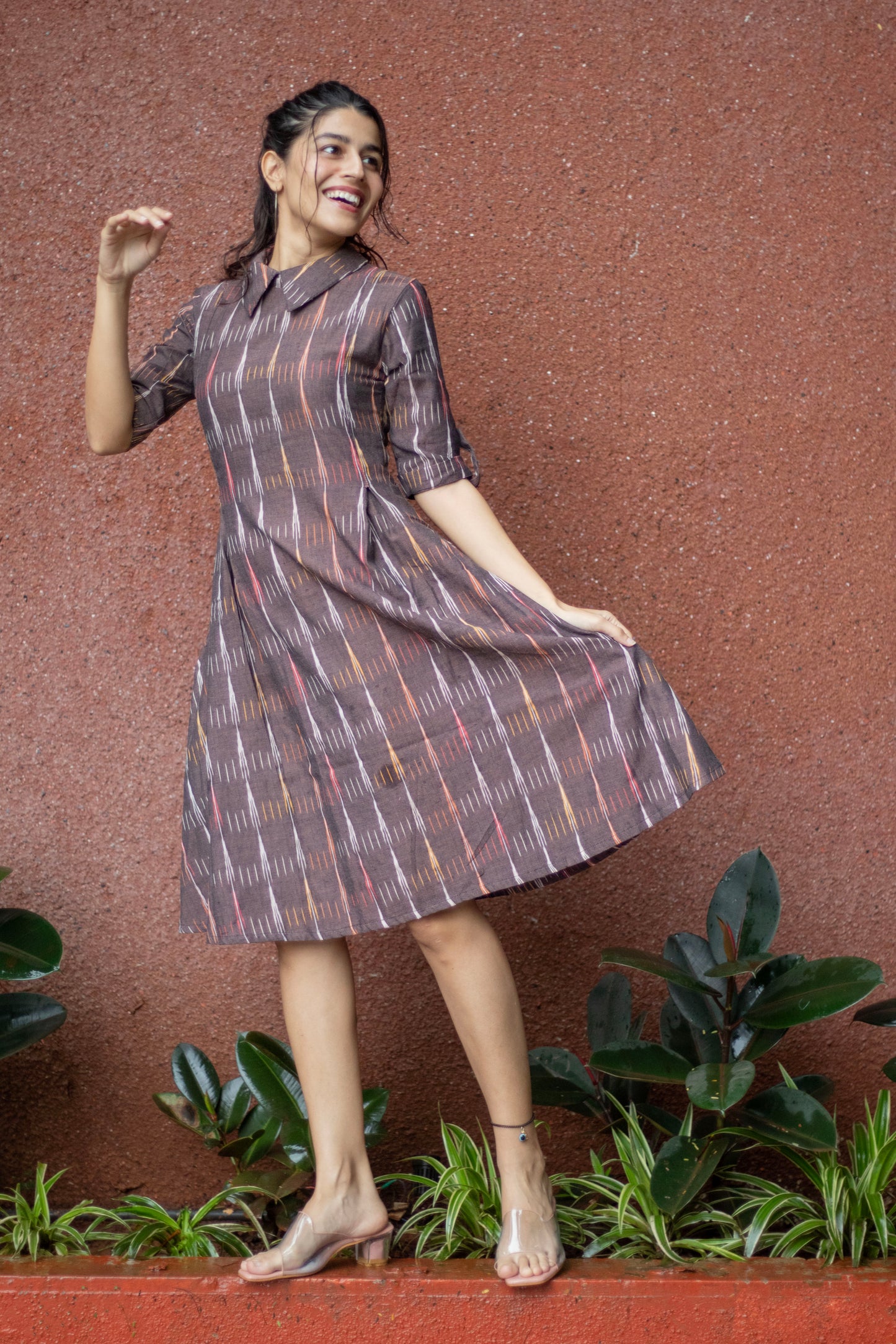 Ikhat Brown Chelsea Collar Dress